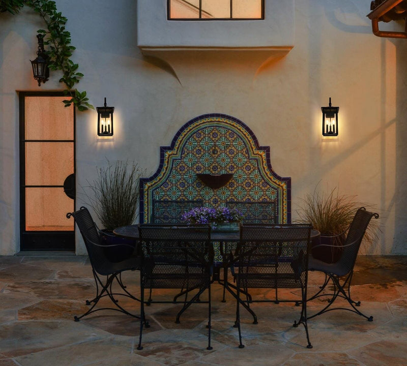 Carisle 9" 3-Light Outdoor Wall Lantern in Black