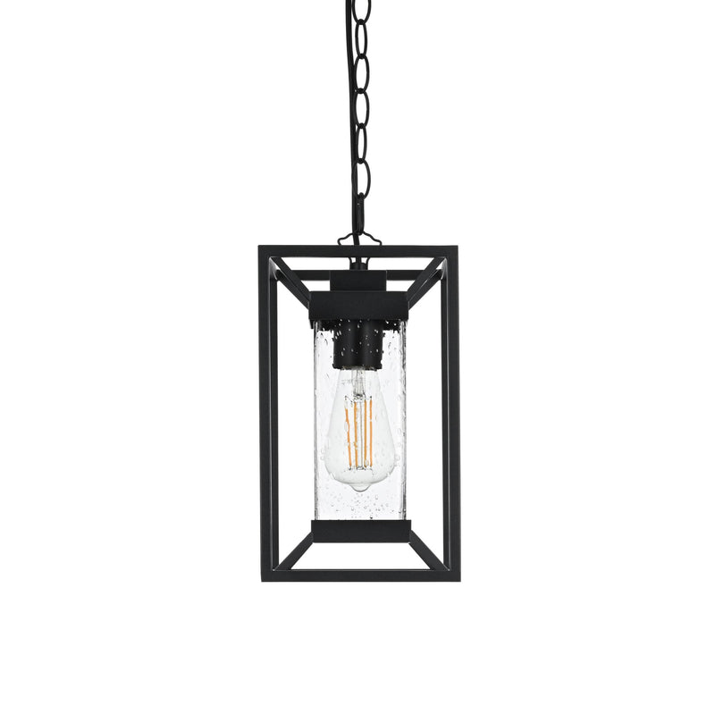 Willington 7" Outdoor Lantern Pendant in Black