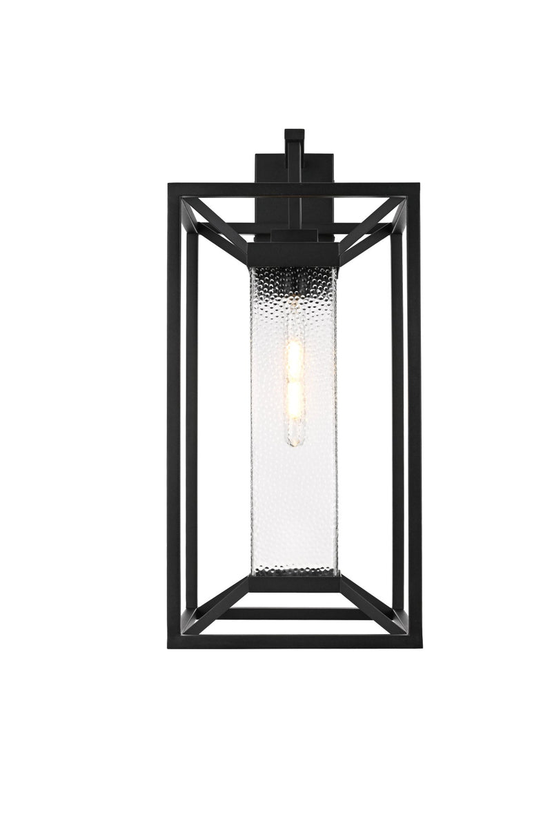 Willington 12" Outdoor Wall Lantern in Black