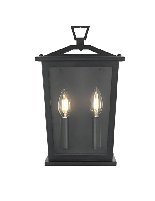 Richmond 2-Light 8.5" Outdoor Wall Lantern in Black