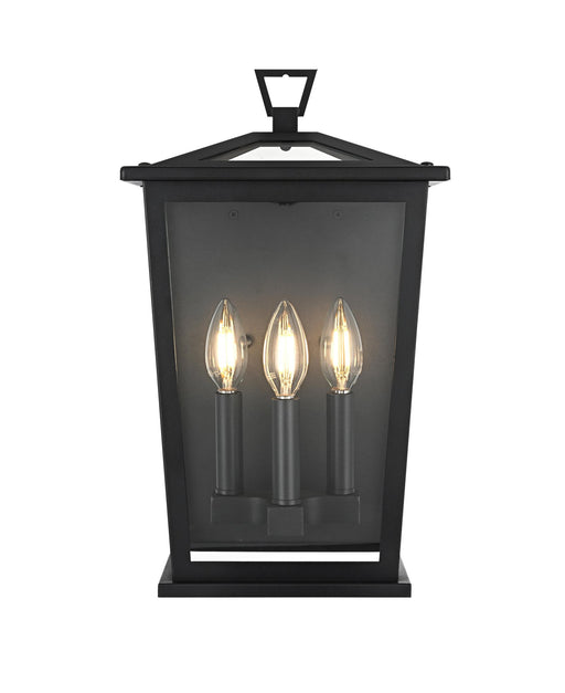 Richmond 3-Light 9.5" Outdoor Wall Lantern in Black
