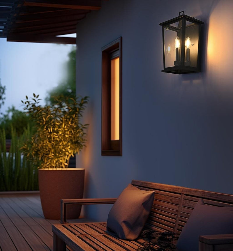 Richmond 3-Light 9.5" Outdoor Wall Lantern in Black