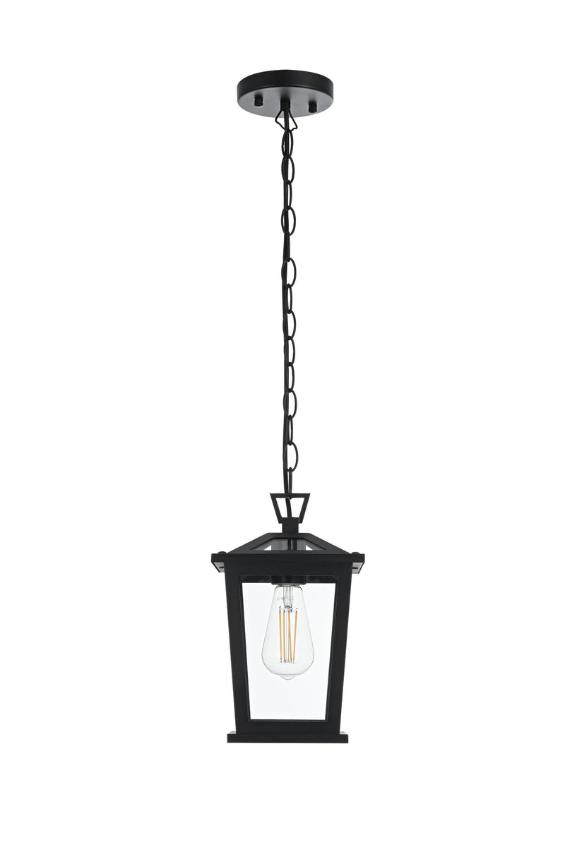 Cayman 7" Outdoor Lantern Pendant in Black