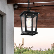 Cayman 7" Outdoor Lantern Pendant in Black