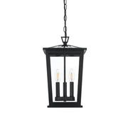 Cayman 9.5" 3-Light Outdoor Lantern Pendant in Black