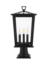 Cayman 9.5" 3-Light Outdoor Post Light in Black