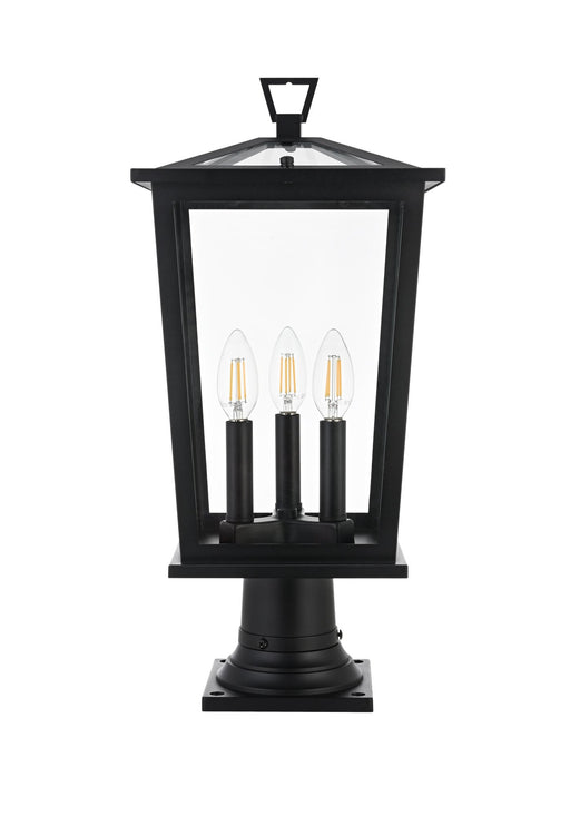 Cayman 9.5" 3-Light Outdoor Post Light in Black