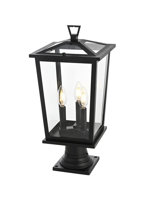 Cayman 9.5" 3-Light Outdoor Post Light in Black