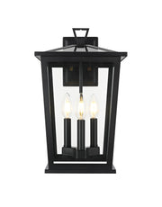 Cayman 9.5" 3-Light Outdoor Wall Lantern in Black