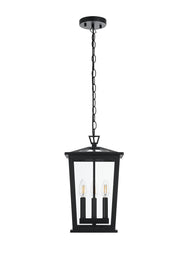 Berks 3-Light Outdoor Lantern Pendant in Black