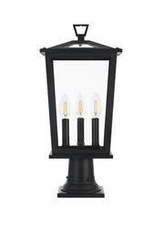Berks 3-Light Outdoor Post Light in Black