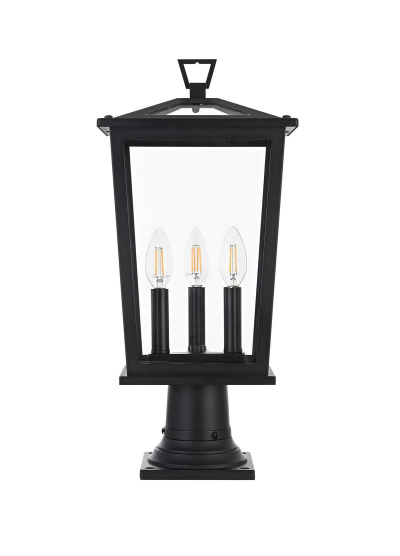 Berks 3-Light Outdoor Post Light in Black