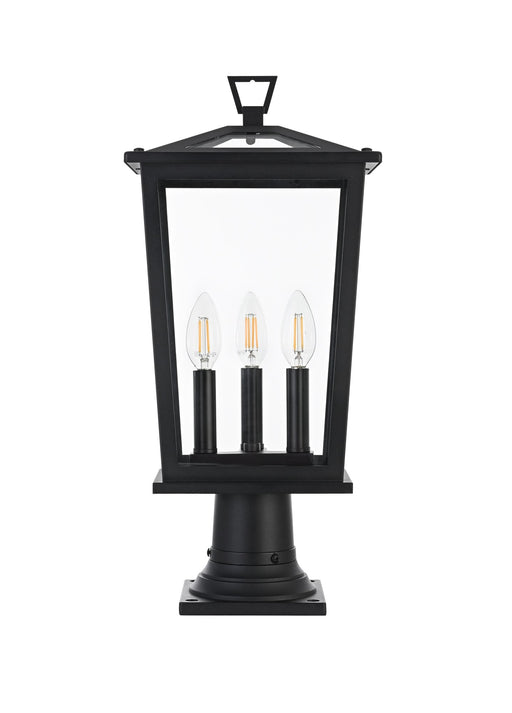 Berks 3-Light Outdoor Post Light in Black