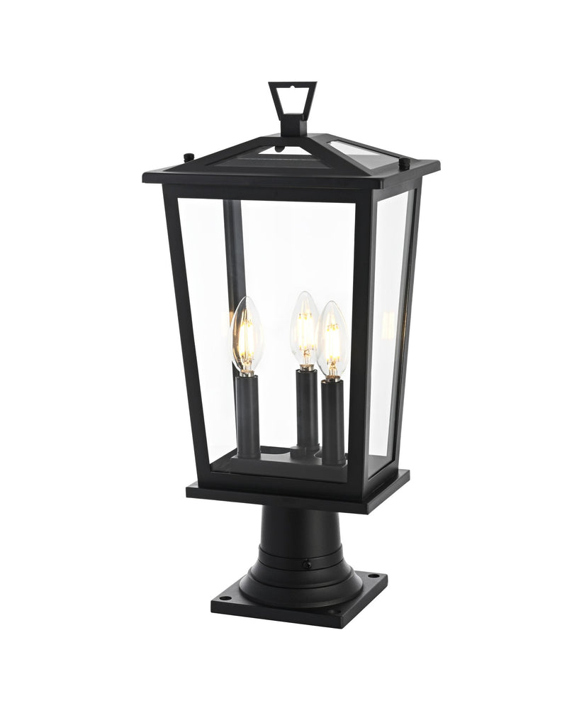 Berks 3-Light Outdoor Post Light in Black