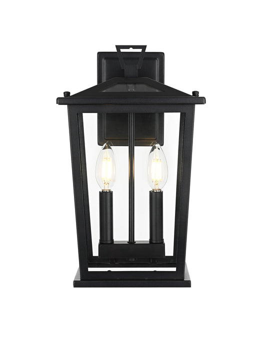 Berks 2-Light Outdoor Wall Lantern in Black