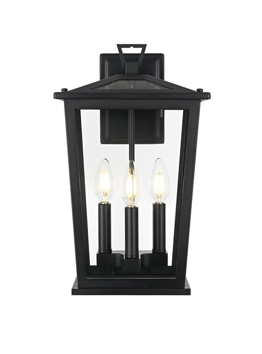 Berks 3-Light Outdoor Wall Lantern in Black