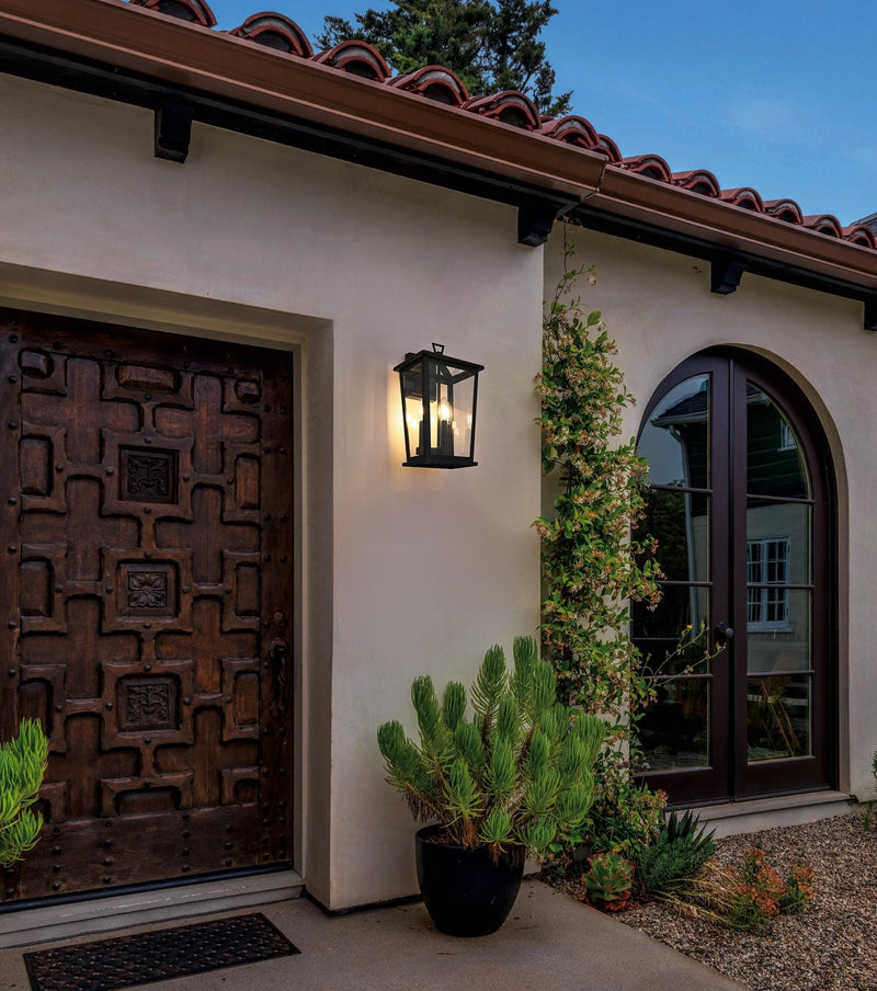 Berks 3-Light Outdoor Wall Lantern in Black