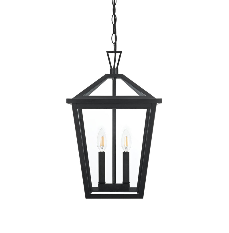 Frankford 2-Light Outdoor Lantern Pendant in Black
