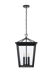 Oxford 3-Light Outdoor Lantern Pendant in Black