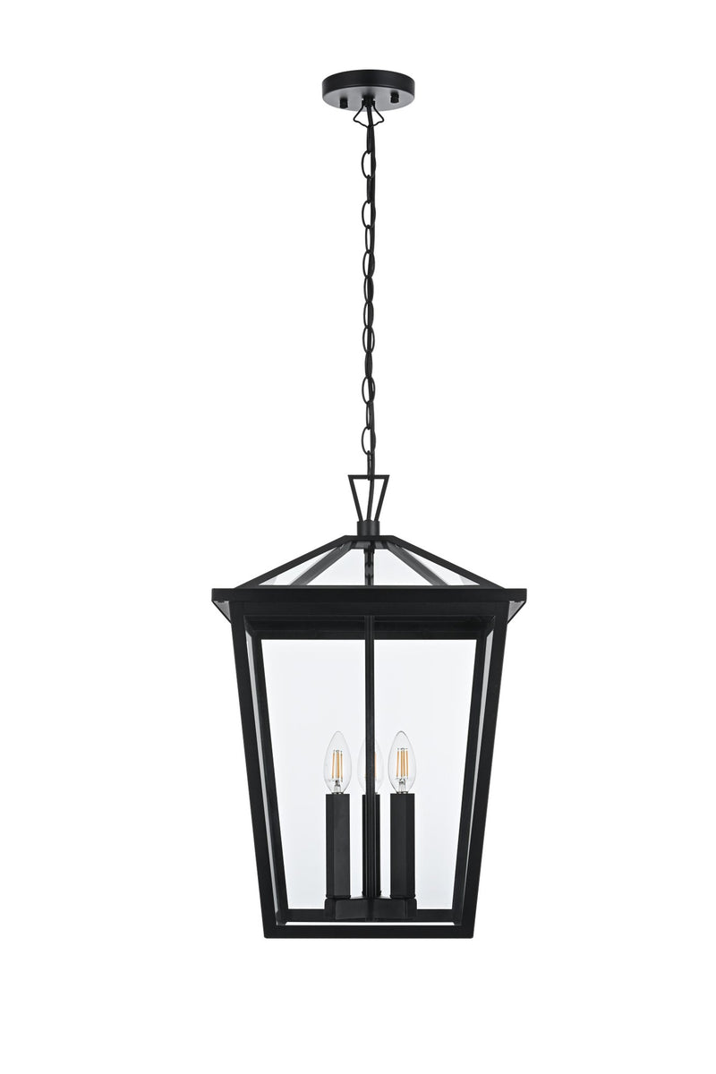 Oxford 3-Light Outdoor Lantern Pendant in Black