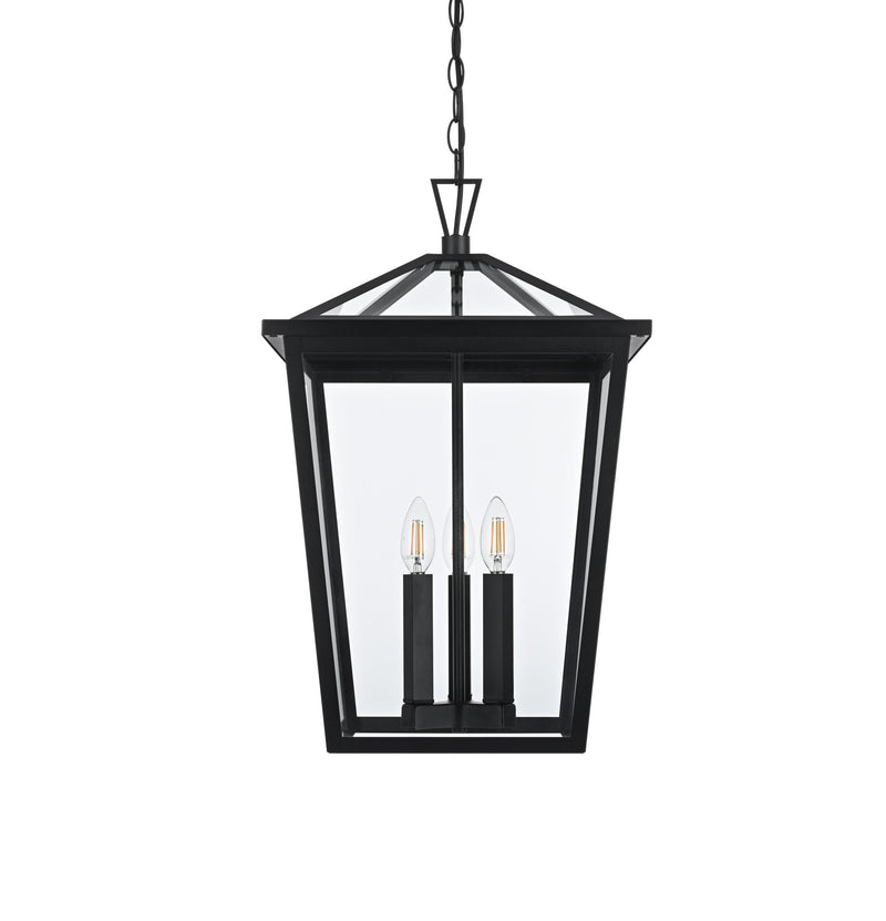 Oxford 3-Light Outdoor Lantern Pendant in Black