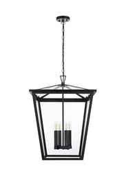 Oxford 4-Light Outdoor Lantern Pendant in Black