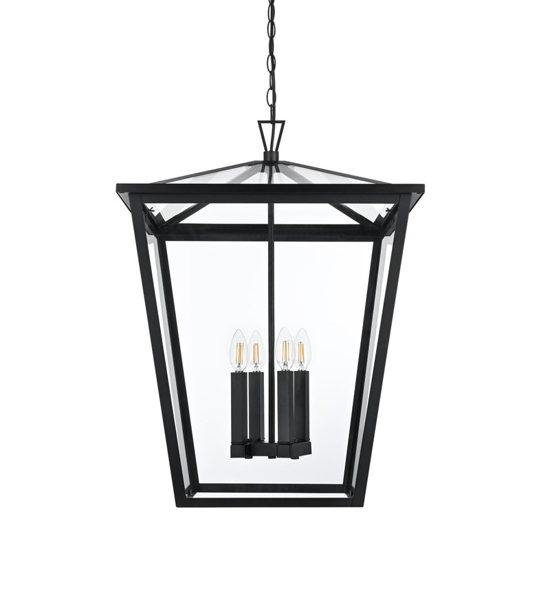 Oxford 4-Light Outdoor Lantern Pendant in Black
