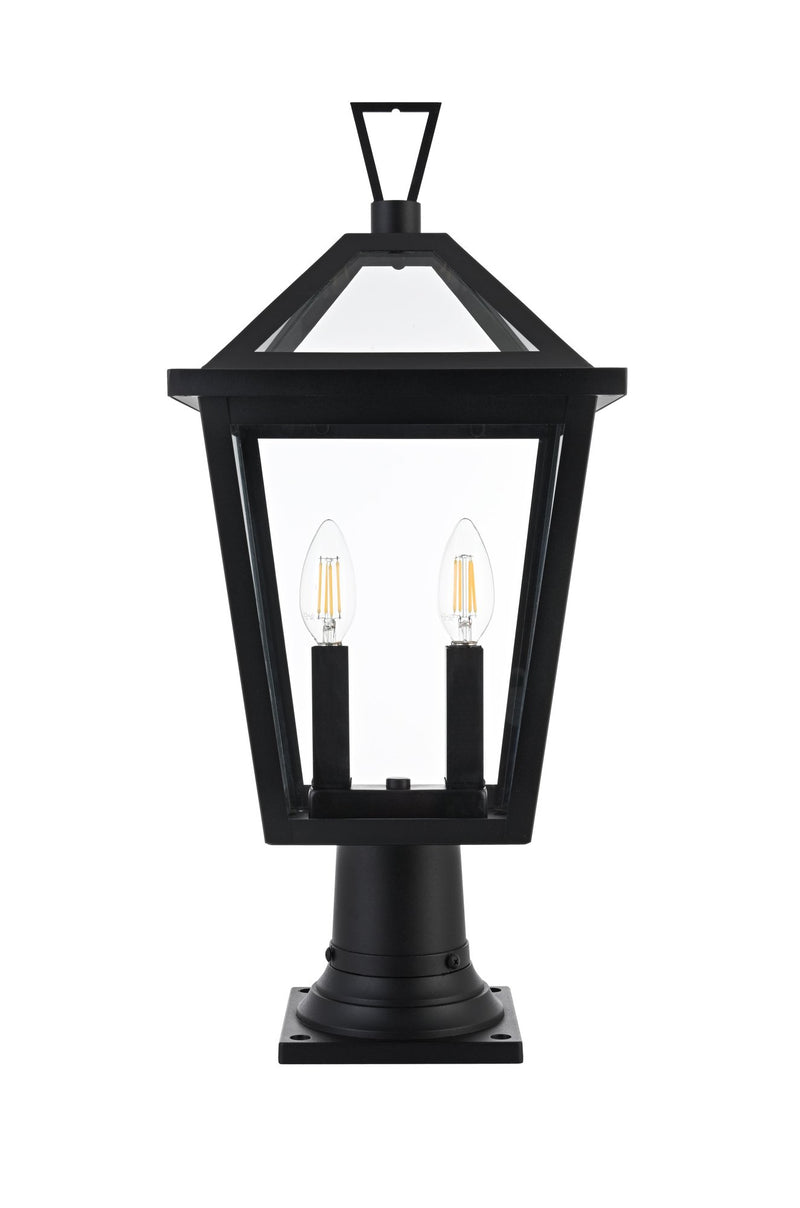 Frankford 10" 2-Light Outdoor Post Light in Black