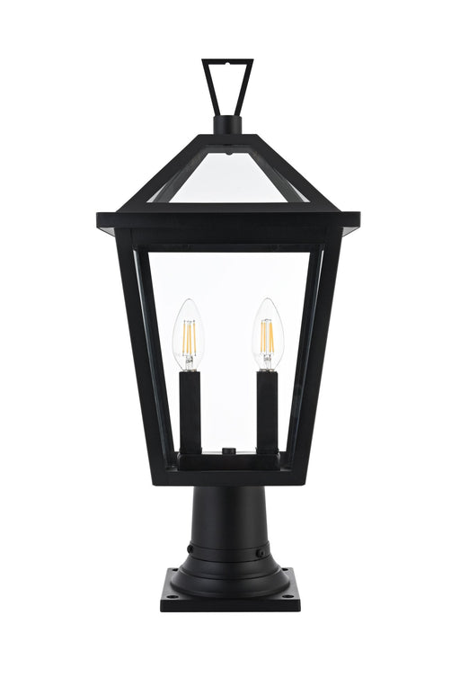 Frankford 10" 2-Light Outdoor Post Light in Black