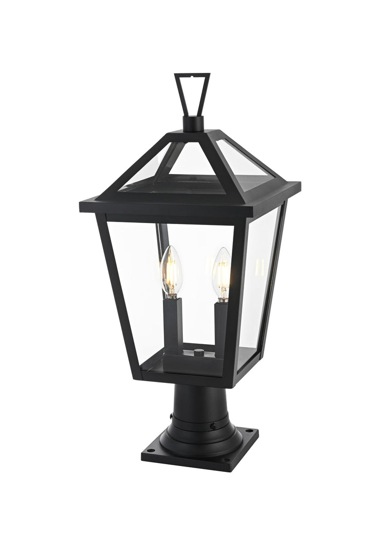 Frankford 10" 2-Light Outdoor Post Light in Black