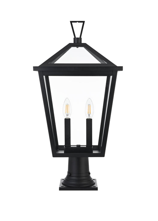Frankford 12" 2-Light Outdoor Post Light in Black
