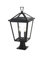 Frankford 12" 2-Light Outdoor Post Light in Black
