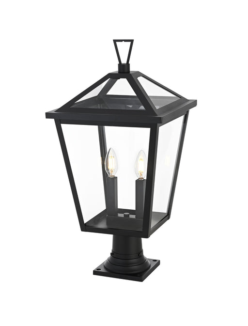 Frankford 12" 2-Light Outdoor Post Light in Black