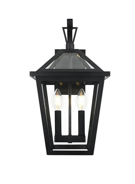 Frankford 10" 2-Light Outdoor Wall Lantern in Black