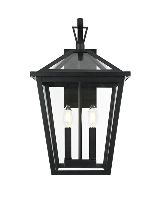 Frankford 12" 2-Light Outdoor Wall Lantern in Black