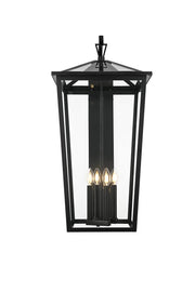 Frankford 16" 4-Light Outdoor Wall Lantern in Black