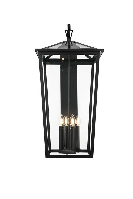 Frankford 16" 4-Light Outdoor Wall Lantern in Black