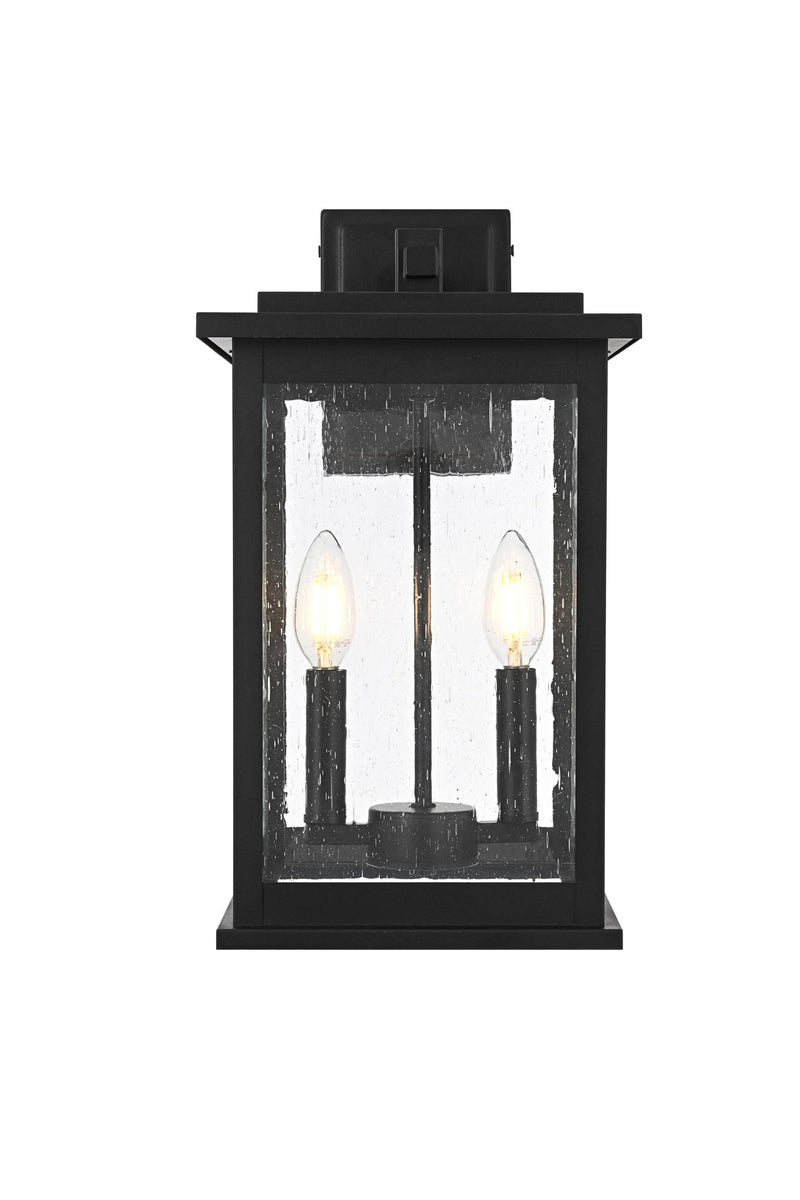 Ringgold 2-Light 8.5" Outdoor Wall Lantern in Black