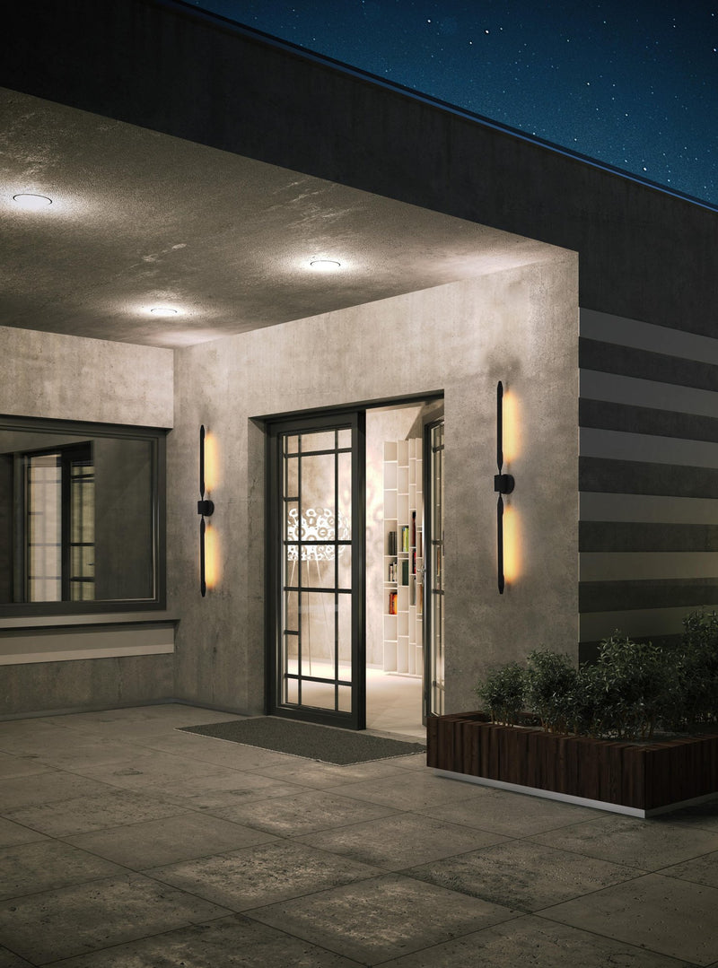 Odin 50" 2-Light Outdoor Wall Sconce in Black