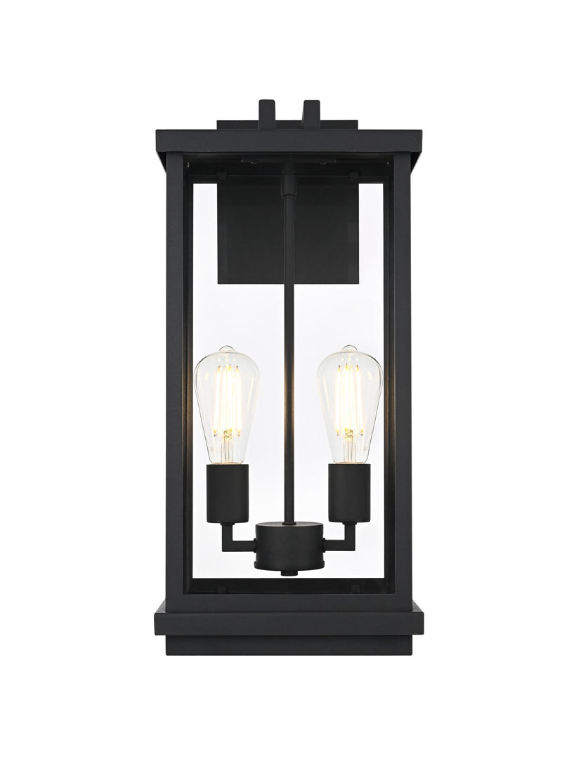 Theodore 2-Light Outdoor Wall Lantern in Black