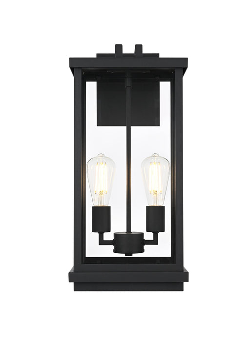 Theodore 2-Light Outdoor Wall Lantern in Black