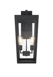 William 2-Light 10" Outdoor Wall Lantern in Black