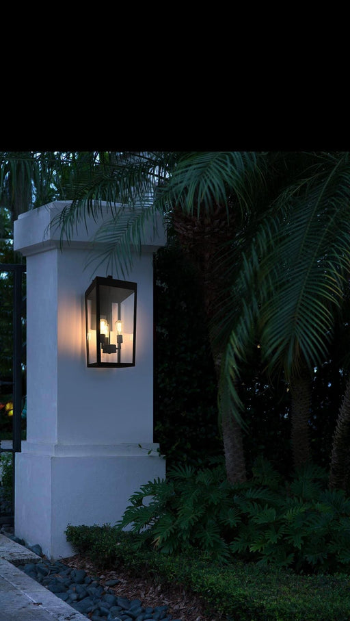 William 3-Light 12" Outdoor Wall Lantern in Black