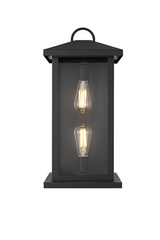 Neil 2-Light Outdoor Wall Lantern in Black