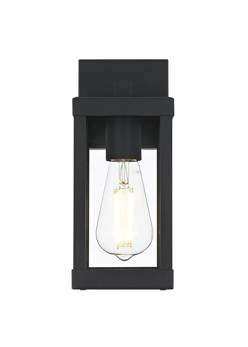Peter 11" Outdoor Wall Lantern in Black