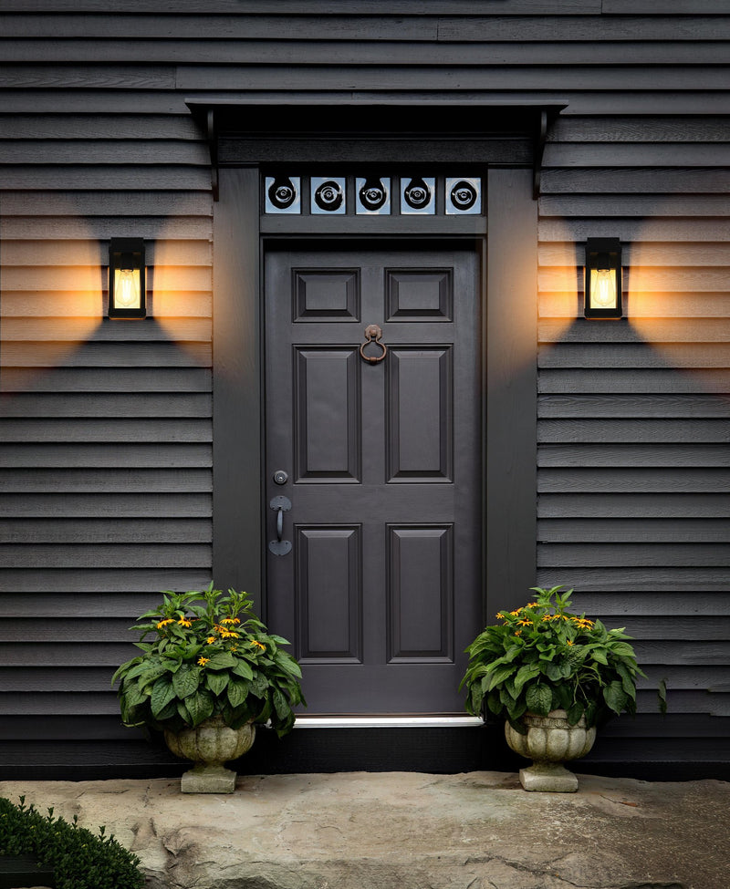 Peter 11" Outdoor Wall Lantern in Black