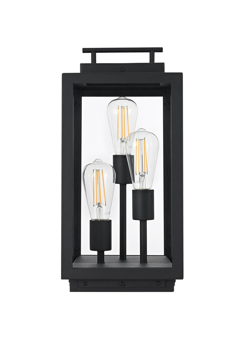Valentin Small 3-Light Outdoor Post Light in Black