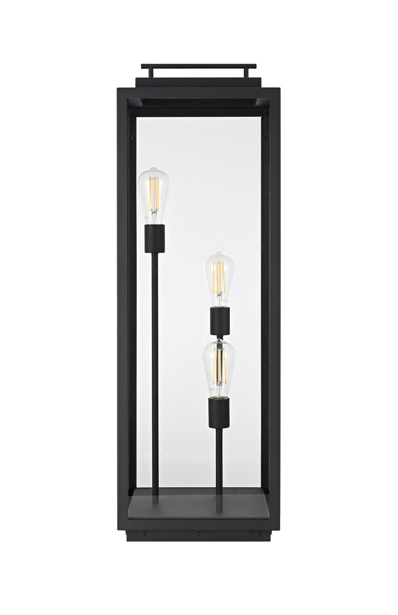Valentin Large 3-Light Outdoor Post Light in Black