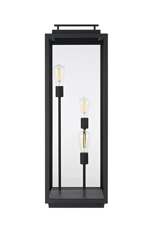 Valentin Large 3-Light Outdoor Post Light in Black