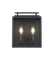 Valentin 2-Light Outdoor Wall Lantern in Black